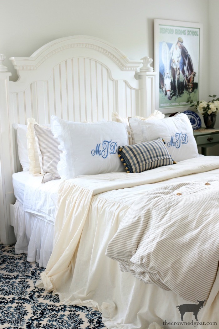 Blue and White Guest Bedroom Refresh