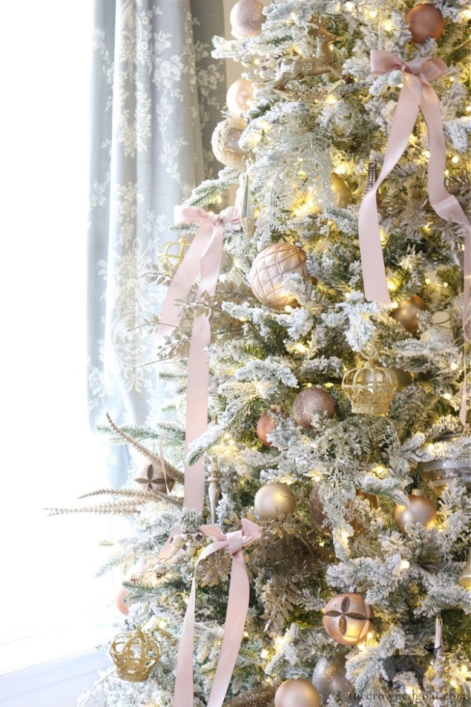 Champagne Wishes Holiday Home Tour: Champagne and Blush Christmas Tree-The Crowned Goat 