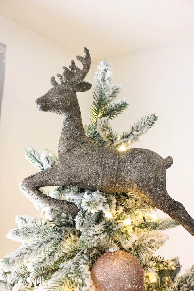 Champagne Wishes Holiday Home Tour: Vintage German Glitter Glass Tree Topper-The Crowned Goat 