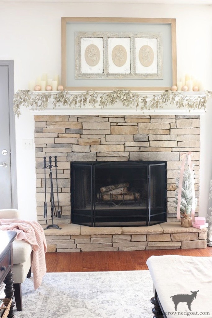 Champagne Wishes Holiday Home Tour: Champagne and Blush Christmas Mantel-The Crowned Goat 