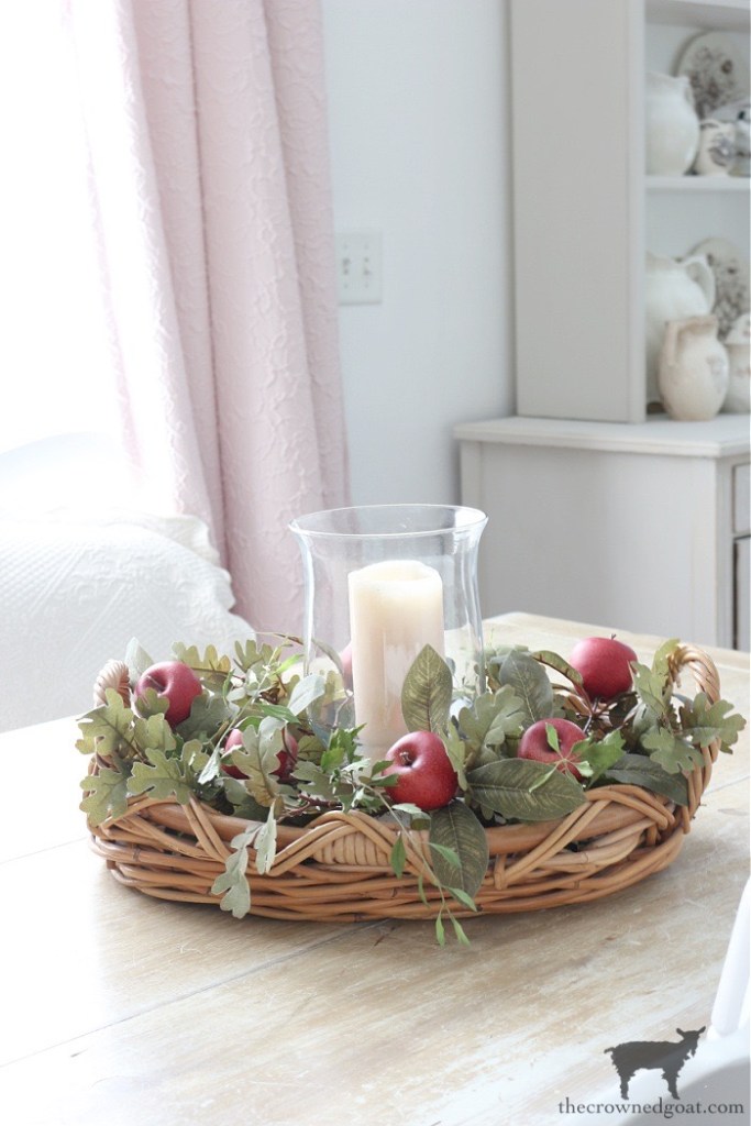 Creating a Simple Apple Centerpiece for the Breakfast Nook-The Crowned Goat