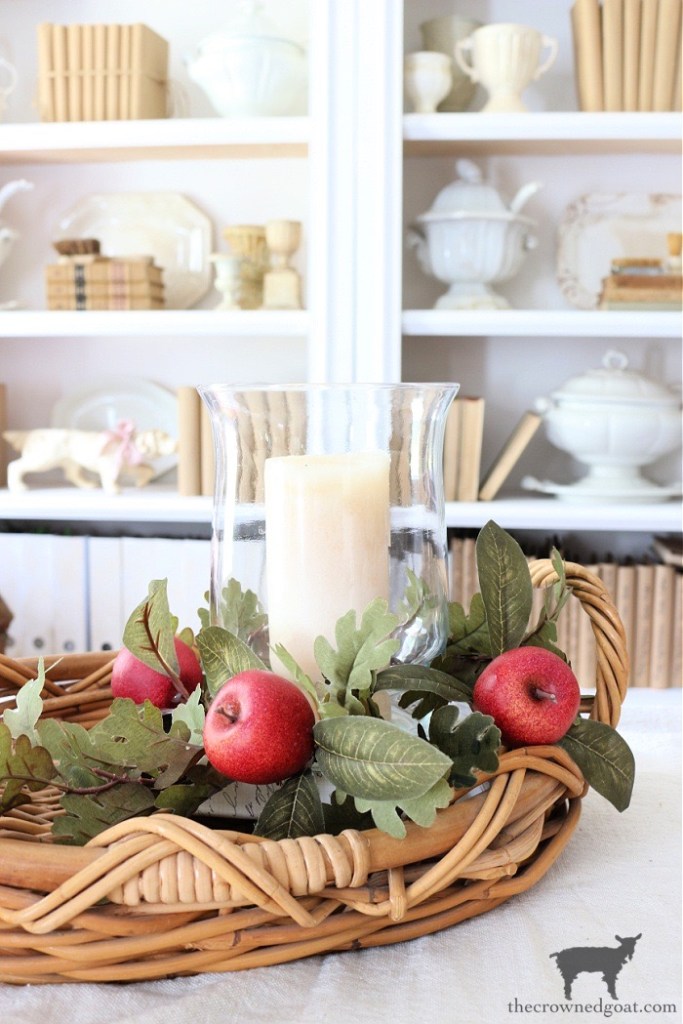 Coffee Table Vignette with Apples-The Crowned Goat 
