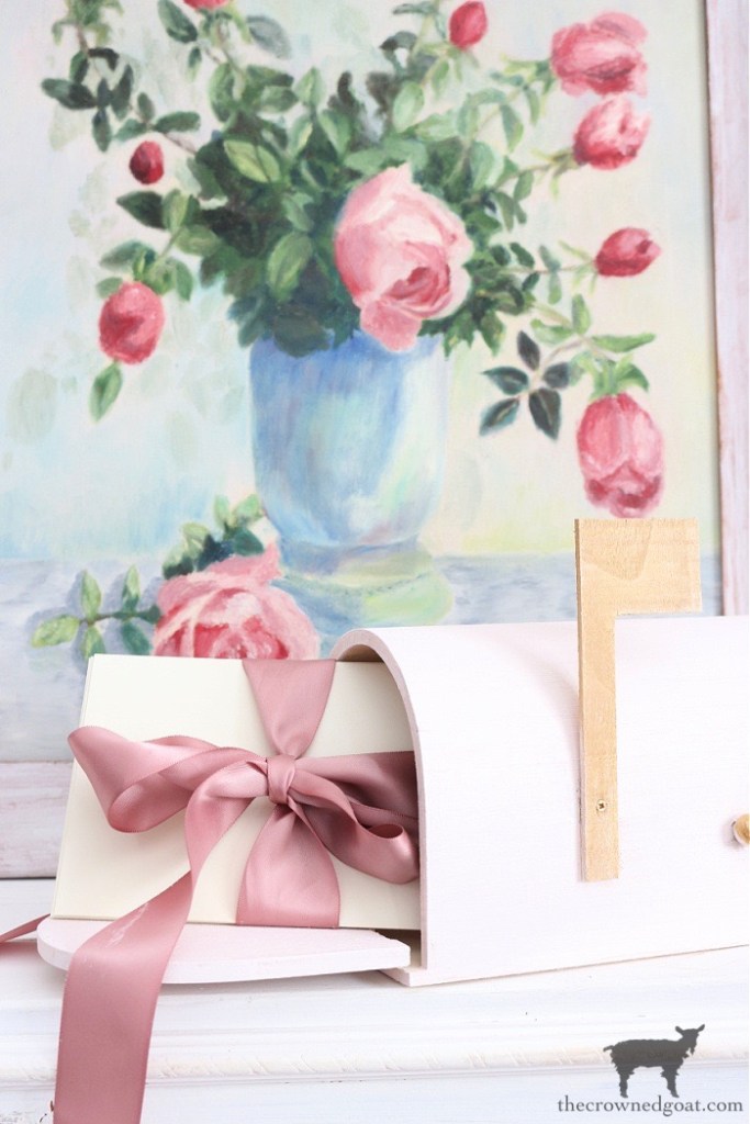 DIY Valentines Mailbox-Painted Wood Mailbox with Letters-The Crowned Goat