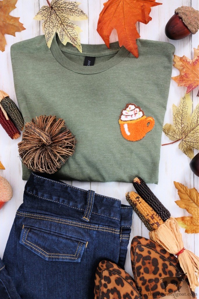 Festive and Easy Fall Shirt with Iron On Applique-The Crowned Goat