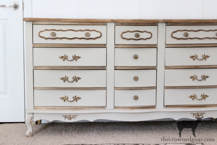 Accenting a French Country Dresser with Antique Gold Rub n Buff - The Crowned Goat 