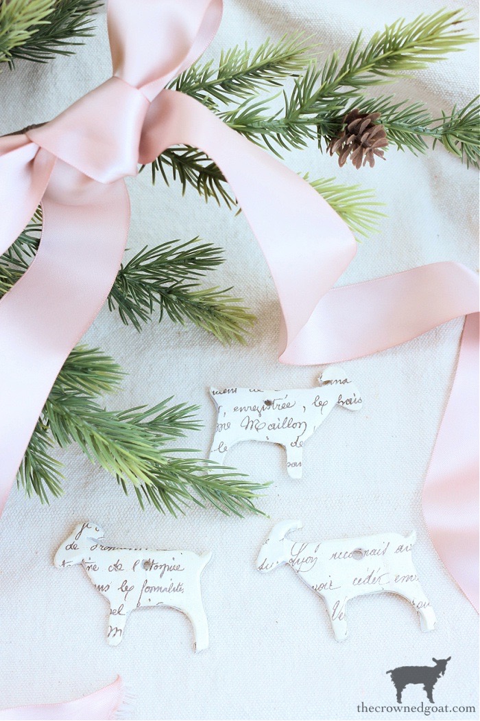 French Country Script Ornaments