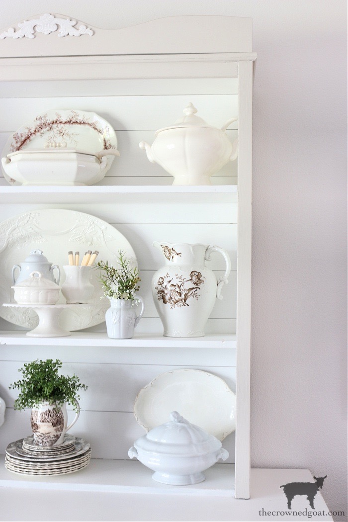 How to Easily Style a Dining Room Hutch - The Crowned Goat