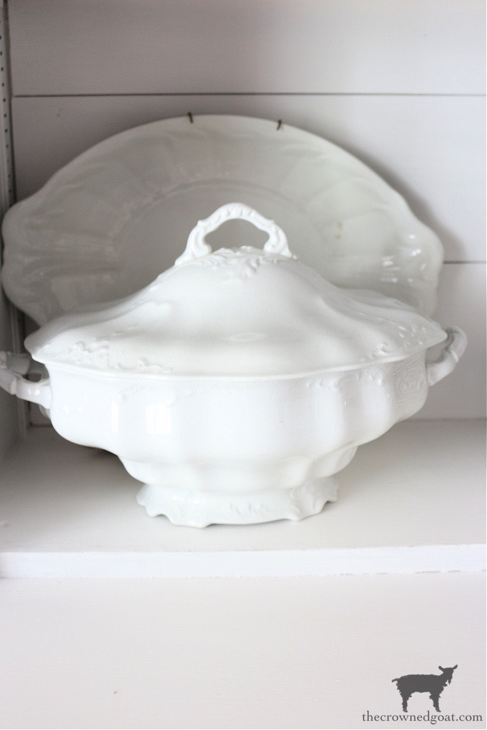 Ironstone Tureen and Plate - The Crowned Goat