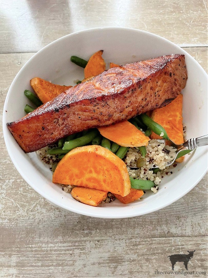 Salmon Bowl and 10 Healthy Living Habit Ideas - The Crowned Goat 