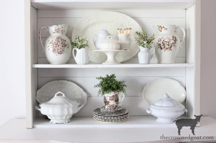 Simple Tips and Tricks for Styling a Dining Room Hutch - The Crowned Goat