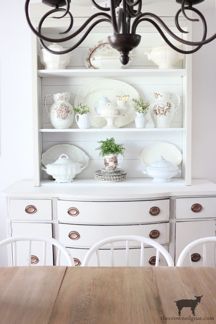 Simple Tips for Styling a Dining Room Hutch-The Crowned Goat