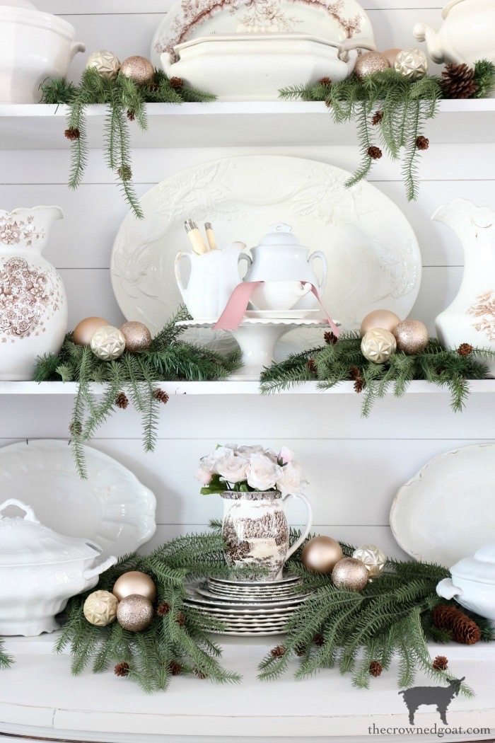 Soft & Romantic Farmhouse Christmas Dining Room