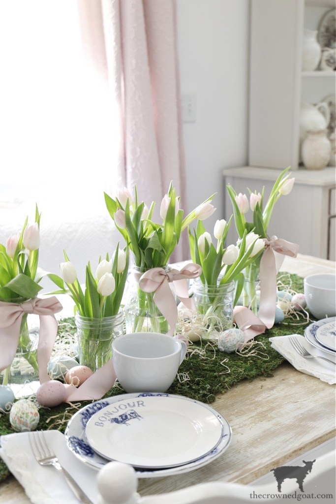 Cottage Inspired Spring Home Tour-French Tulip and Pastel Easter Tablescape-The Crowned Goat